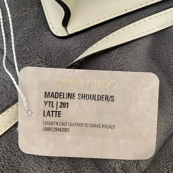 Jimmy Choo Latte Leather Crossbody/Shoulder Bag with Rare Crystal Snake Buckle - Picture 12 of 12